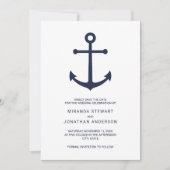 Nautical Navy Blue Anchor Wedding Save the Date (Voorkant)