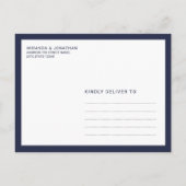 Nautical Navy Blue Anchor Wedding Save the Date Aankondigingskaart (Achterkant)