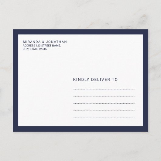 Nautical Navy Blue Anchor Wedding Save the Date Aankondigingskaart (Achterkant)