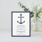Nautical Navy Blue Anchor Wedding Save the Date Aankondigingskaart (Staand voorkant)