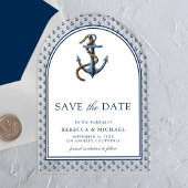Nautical Navy Blue Anchor Wedding Save the Date Acryl Uitnodigingen