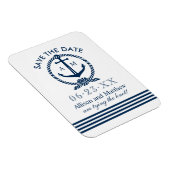 Nautical Navy Blue Anchor Wedding Save the Date Magneet (Rechterzijde)