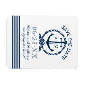 Nautical Navy Blue Anchor Wedding Save the Date Magneet (Horizontaal)