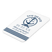 Nautical Navy Blue Anchor Wedding Save the Date Magneet (Linkerzijde)