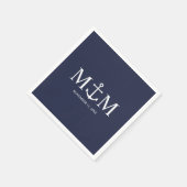 Nautical Navy Blue Anchor Wedding Servet (Hoek)