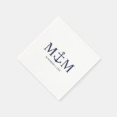 Nautical Navy Blue Anchor Wedding Servet (Hoek)