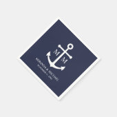 Nautical Navy Blue Anchor Wedding Servet (Hoek)