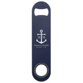 Nautical Navy Blue Anchor Wedding Speed Flessenopener (Voorkant)