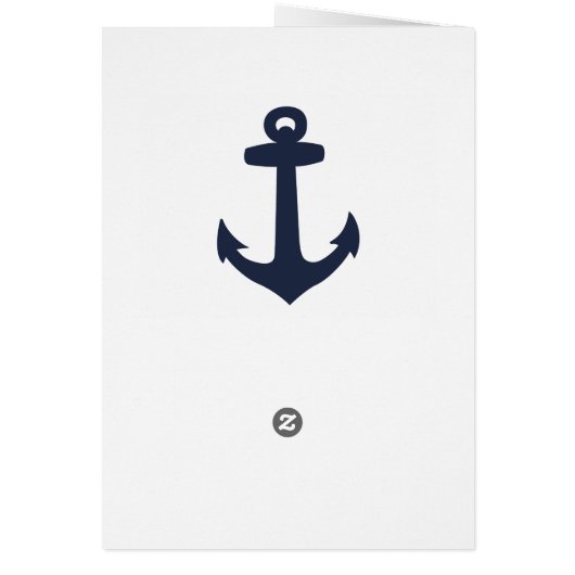 Nautical Navy Blue Anchor Wedding Table Number (Achterkant)