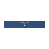 Nautical Navy Blue Anchor Wedding Uitnodigingen Wikkel (Vlak)
