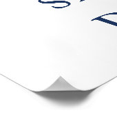 Nautical Navy Blue Anchor Wedding Welcome Sign Poster (Hoek)