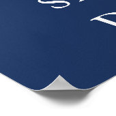 Nautical Navy Blue Anchor Wedding Welcome Sign Poster (Hoek)