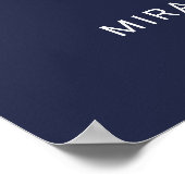 Nautical Navy Blue Anchor Wedding Welcome Sign Poster (Hoek)