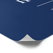 Nautical Navy Blue Anchor Wedding Welcome Sign Poster (Hoek)