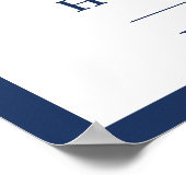 Nautical Navy Blue Anchor Wedding Welcome Sign Poster (Hoek)