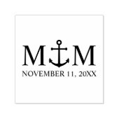Nautical Navy Blue Anchor Wedding Zelfinktende Stempel (Design)