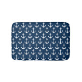 Nautical Navy Blue and White Boat Anchor Pattern Badmat (Voorkant)