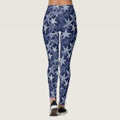 Nautical Navy Blue and White Starfish Zee Leggings (Achterkant)