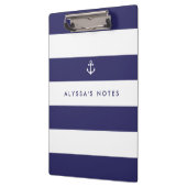 Nautical Navy Blue and White Stripes Klembord (Links)