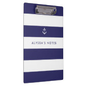 Nautical Navy Blue and White Stripes Klembord (Rechts)