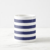 Nautical Navy Blue and White Stripes Koffiemok (Center)