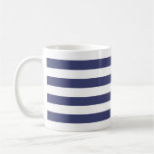 Nautical Navy Blue and White Stripes Koffiemok (Links)
