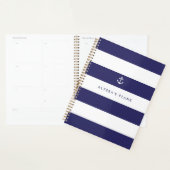 Nautical Navy Blue and White Stripes Planner (Display)