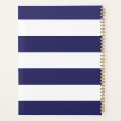 Nautical Navy Blue and White Stripes Planner (Achterkant)