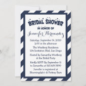 Nautical Navy Blue and White Stripes Vrijgezellenf Kaart (Voorkant)