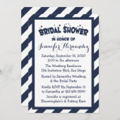 Nautical Navy Blue and White Stripes Vrijgezellenf Kaart (Voorkant / Achterkant)