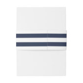 Nautical Navy Blue and White Stripes Wedding Beach Uitnodigingen Wikkel (Achterkant Voorbeeld)