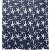 Nautical Navy Blue and White Zee Star Starfish Douchegordijn (Voorkant)