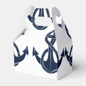 Nautical Navy Blue Anker Baby shower Bedankdoosjes (Achterkant)