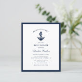 Nautical Navy Blue Anker Baby shower Invitation (Staand voorkant)