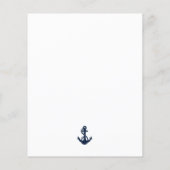 Nautical Navy Blue Anker Baby shower Invitation (Achterkant)