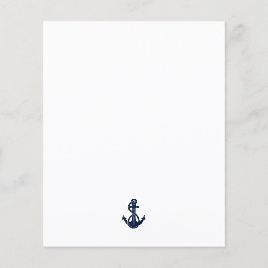 Nautical Navy Blue Anker Baby shower Invitation (Achterkant)