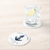 Nautical Navy Blue Anker Baby shower Kartonnen Onderzetters (Insitu)