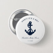 Nautical Navy Blue Anker Baby shower Ronde Button 5,7 Cm (Voorkant /achterkant)