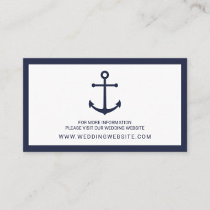 Nautical Navy Blue Anker Bruiloft Website Kaart