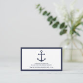 Nautical Navy Blue Anker Bruiloft Website Kaart (Staand voorkant)
