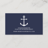 Nautical Navy Blue Anker Bruiloft Website Kaart