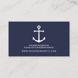 Nautical Navy Blue Anker Bruiloft Website Kaart