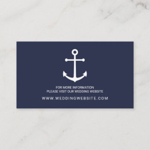 Nautical Navy Blue Anker Bruiloft Website Kaart