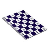 Nautical Navy Blue Anker Checker Board Notitieboek (Rechterzijde)