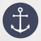 Nautical Navy Blue Anker Labels (Design 1)