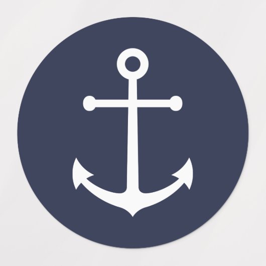 Nautical Navy Blue Anker Labels (Design 1)