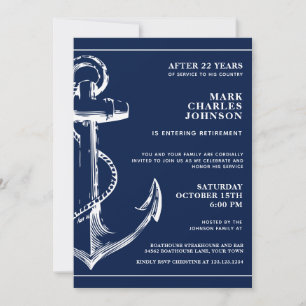Nautical Navy Blue Anker Pensioen Kaart