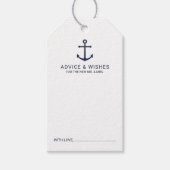 Nautical Navy Blue Anker Trouwadvies & wensen Cadeaulabel (Voorkant)
