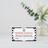 Nautical Navy Blue Baby shower Diaper Raffle Card Informatiekaartje