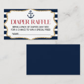 Nautical Navy Blue Baby shower Diaper Raffle Card Informatiekaartje